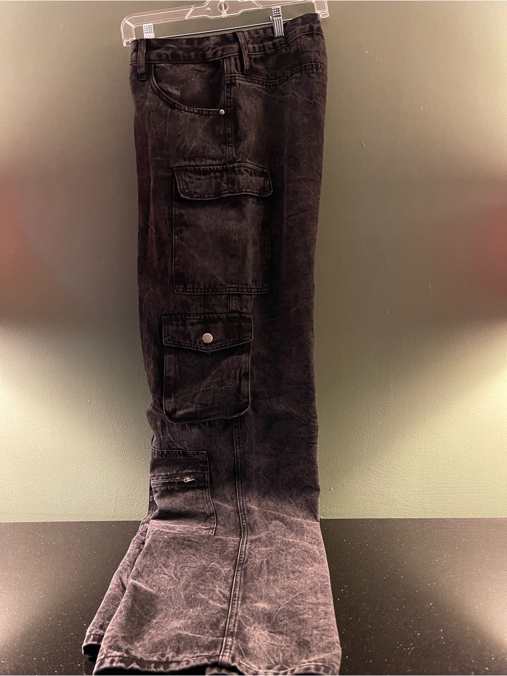 Women’s Black Washed Cargo Pants - Durable Pocket Design